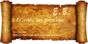 Eördögh Bettina névjegykártya